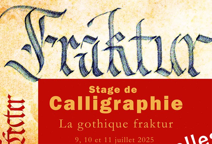 session de calligraphie du mercredi 9 au vendredi 11 juillet 2025